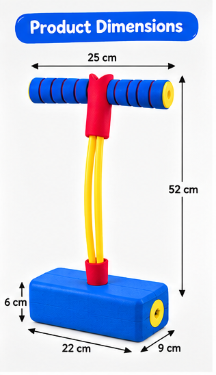 Kids pogo jumper – dimensions infographic