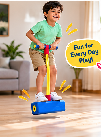 Kids pogo jumper – indoor play scene