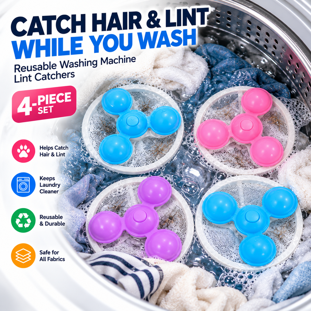 Washing Machine Hair & Lint Filter – Reusable 4 Pc – e.asyfinds